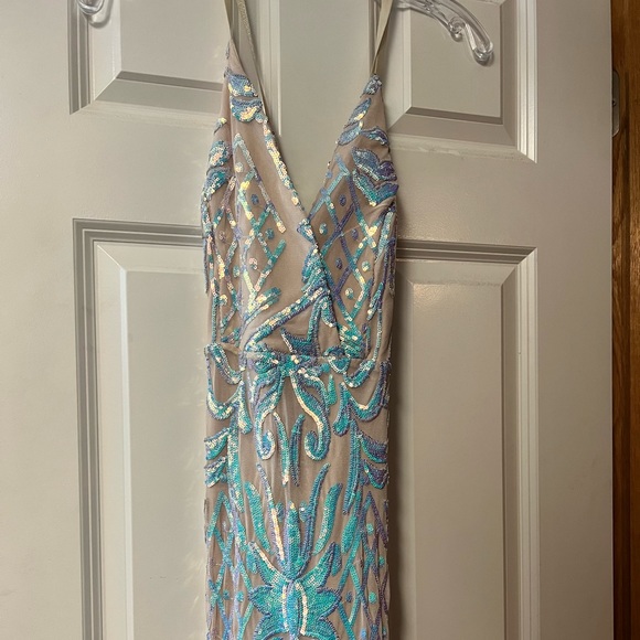 Breeze Bridal Nude with Sequins Long Prom Dress - Picture 1 of 3